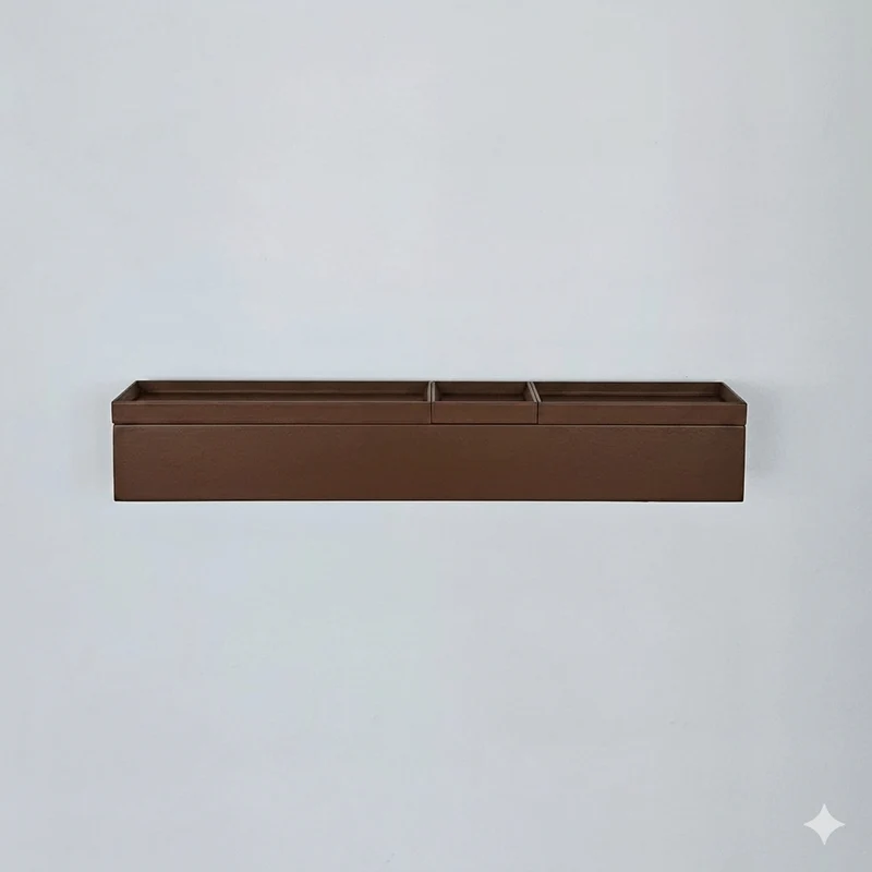 MOCHA 72 – Wandkonsole 72 cm mit 3 Tabletts in Kakao