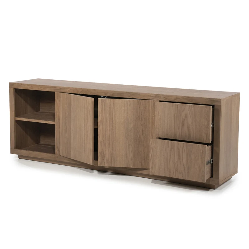 Sideboard hellbraun Eiche furniert, Anrichte braun Eiche furniert, Breite 200 cm