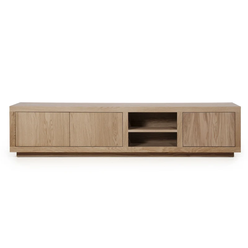 TV Schrank hellbraun Eiche furniert, Fernsehschrank Eiche furniert, Lowboard braun, Breite 200 cm