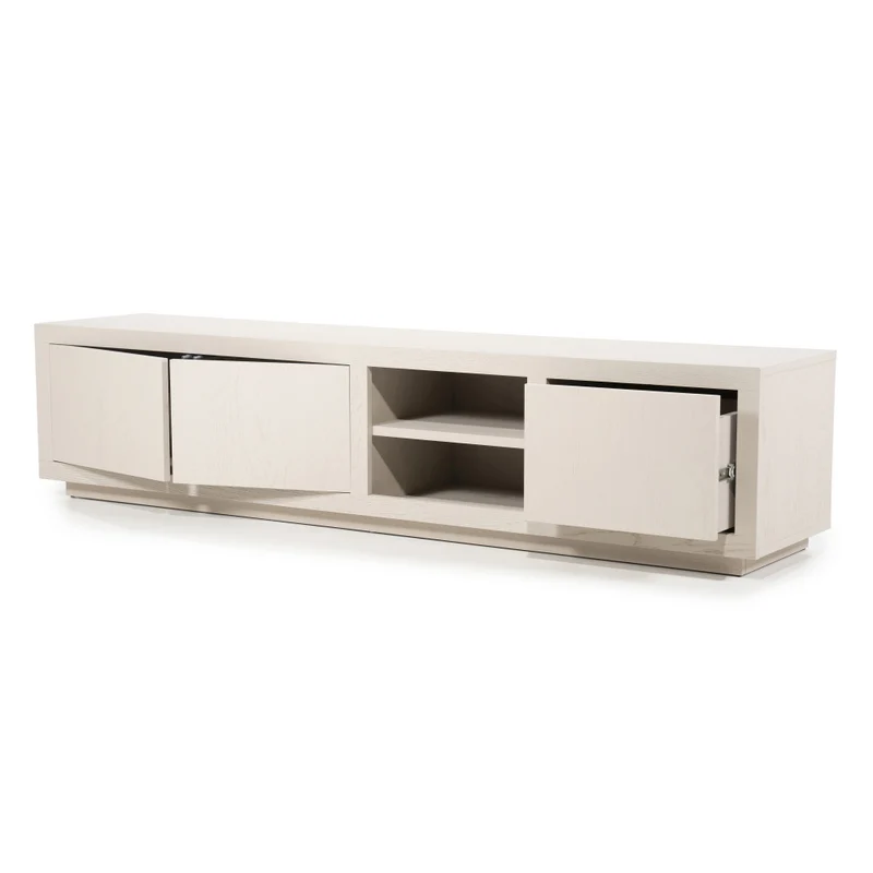 Fernsehschrank taupe Eiche furniert, TV Schrank taupe Eiche furniert, Lowboard taupe Eiche furniert, Breite 200 cm