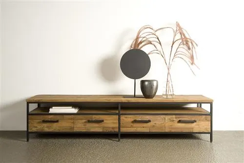 TV Schrank braun Altholz 200 cm, Fernsehschrank braun mit Schublade Altholz, Länge 200 cm