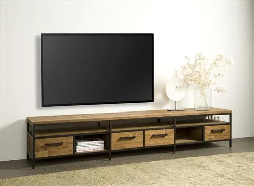 TV Schrank braun Altholz 240 cm, Fernsehschrank braun mit Schublade Altholz, Länge 240 cm