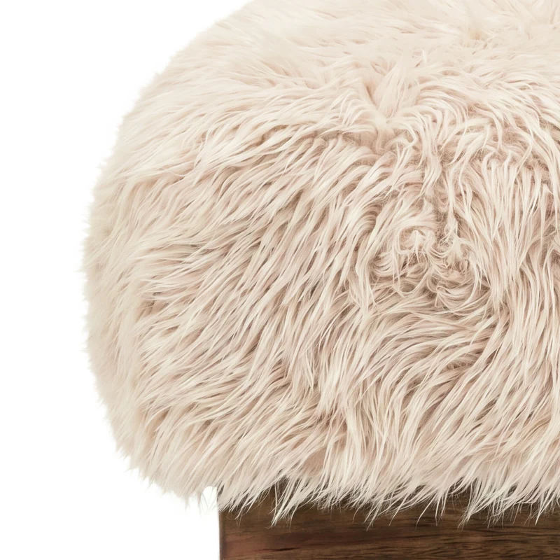 Sitzbank creme Felloptik, Bettbank Schaffelloptik, Bank Schafsfell-Optik, Länge140 cm