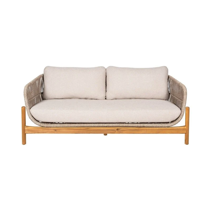 Gartensofa Holz taupe-hellbraun, Sofa Naturholz-Farbe, Breite 175 cm