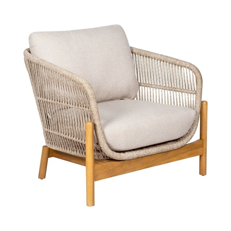 Sessel Holz taupe-hellbraun, Gartensessel Naturholz-Farbe