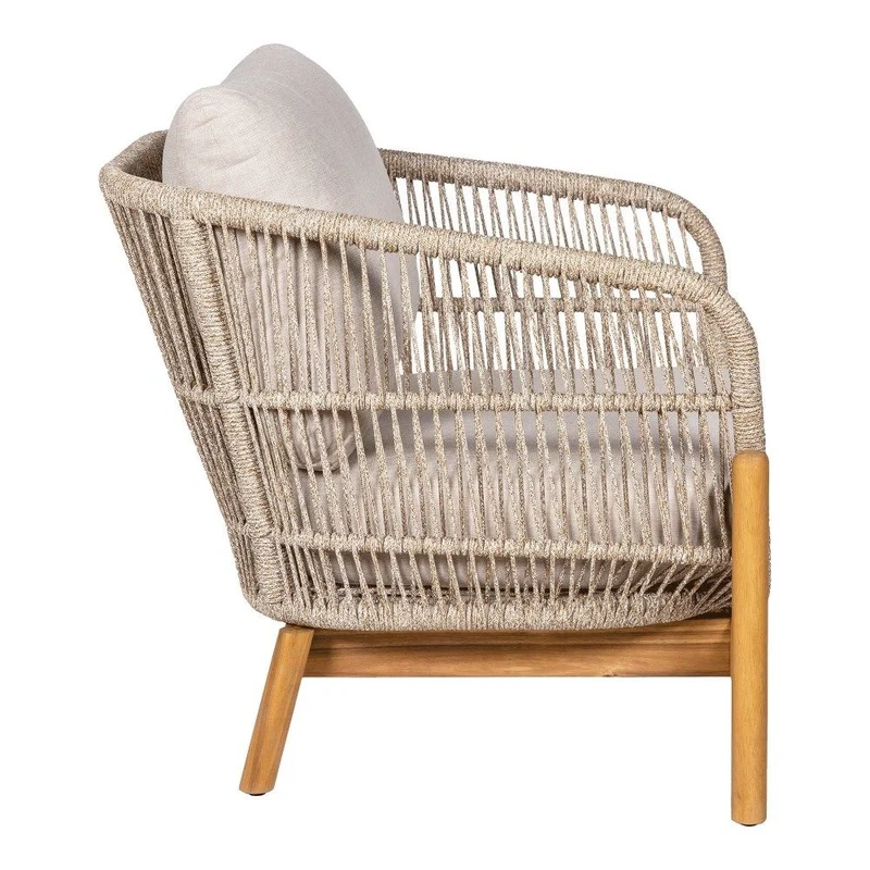 Sessel Holz taupe-hellbraun, Gartensessel Naturholz-Farbe