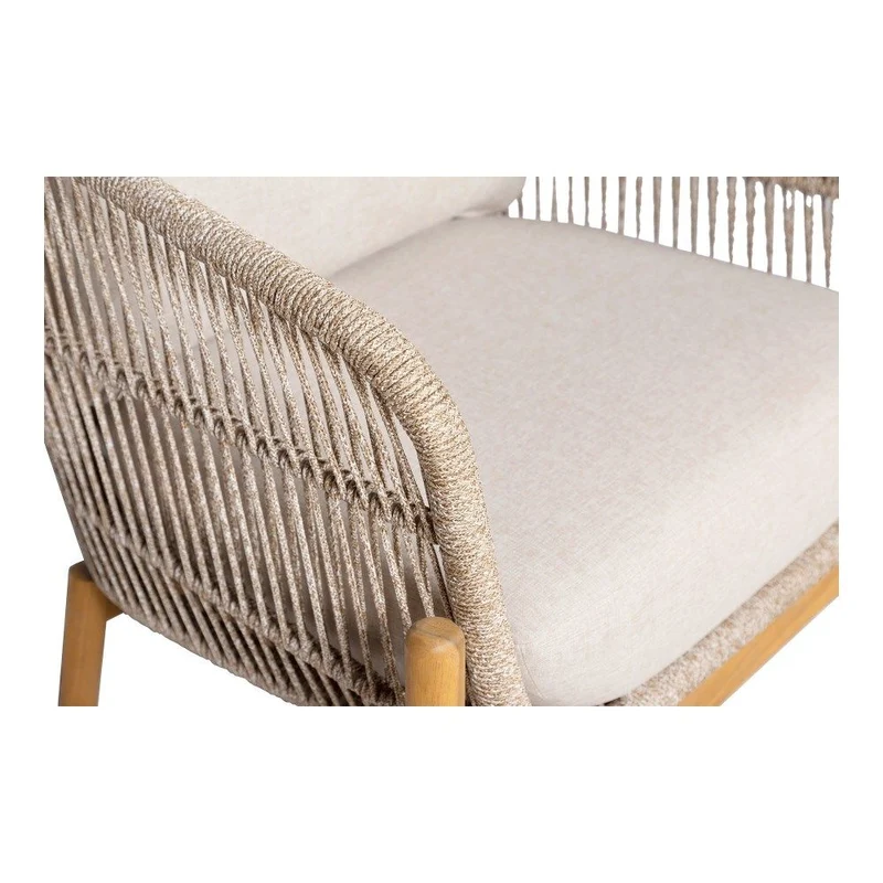 Sessel Holz taupe-hellbraun, Gartensessel Naturholz-Farbe