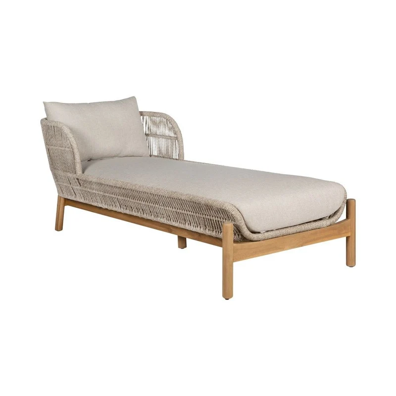 Sonnenliege taupe-braun Holz, Gartenliege Naturholz-braun