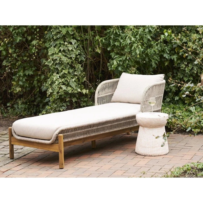 Sonnenliege taupe-braun Holz, Gartenliege Naturholz-braun