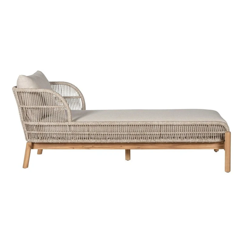 Sonnenliege taupe-braun Holz, Gartenliege Naturholz-braun