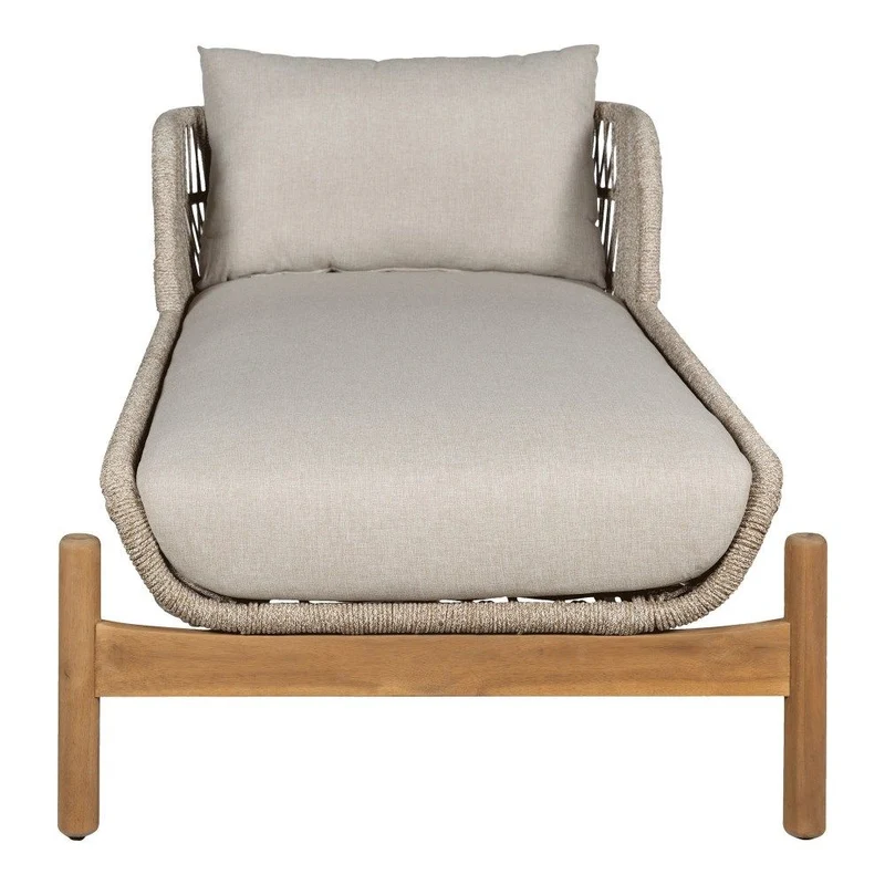 Sonnenliege taupe-braun Holz, Gartenliege Naturholz-braun