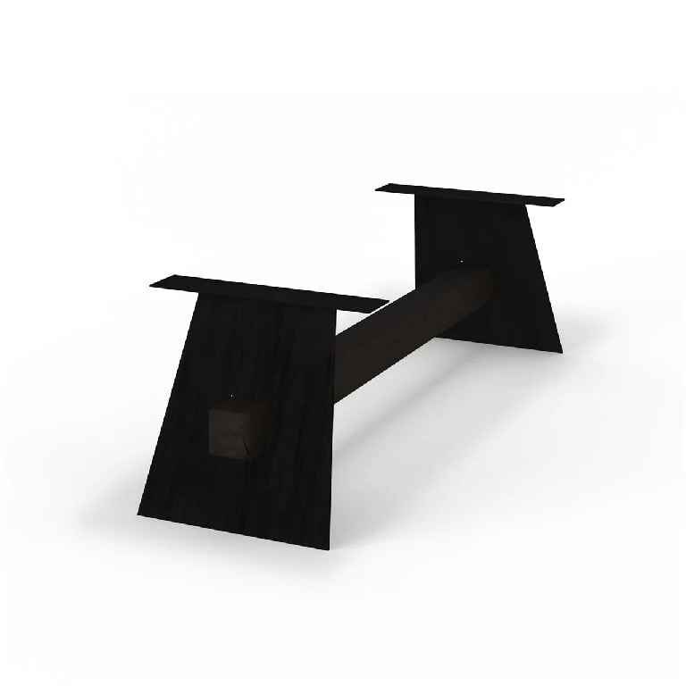 Tischgestell Metall schwarz, Industriedesign Tischbeine schwarz, Holz-Metallgestell für Esstisch, Länge 220 cm