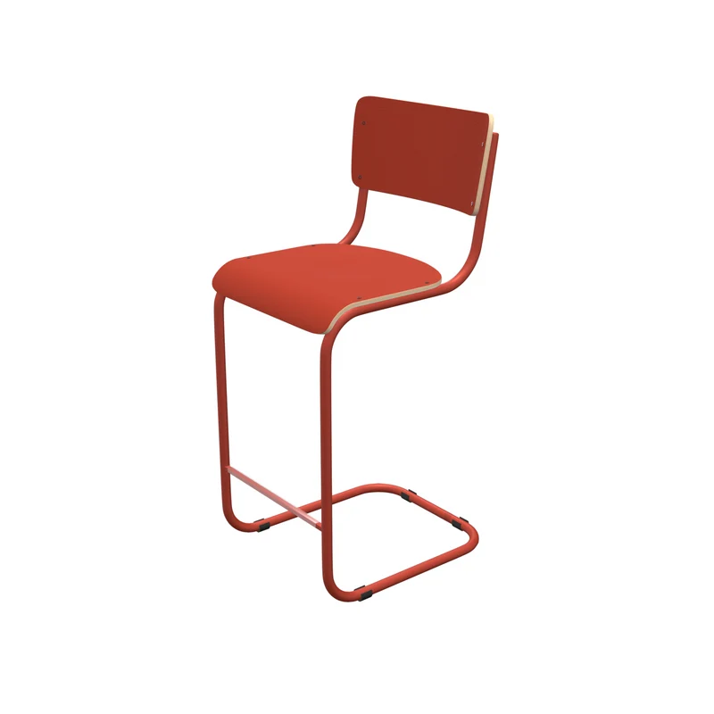 Barstuhl hellblau Industriedesign, Barstuhl-Freischwinger hellblau, Sitzhöhe 65 cm