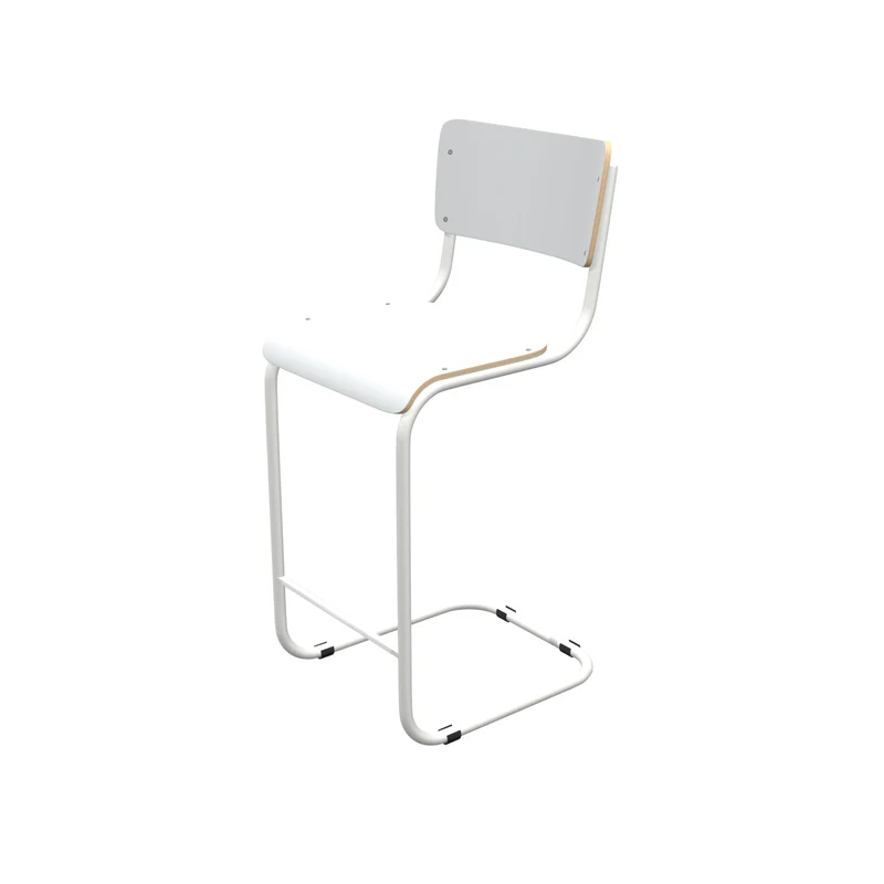 Barstuhl hellblau Industriedesign, Barstuhl-Freischwinger hellblau, Sitzhöhe 65 cm
