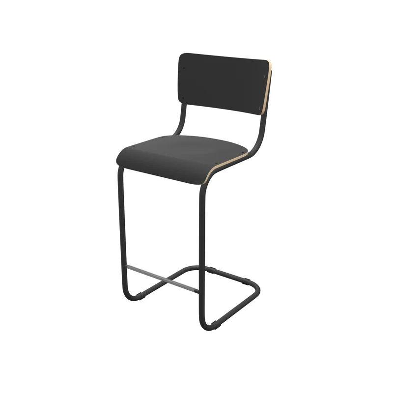 Barstuhl hellblau Industriedesign, Barstuhl-Freischwinger hellblau, Sitzhöhe 65 cm