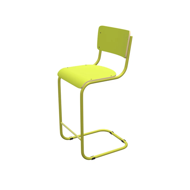 Barstuhl hellblau Industriedesign, Barstuhl-Freischwinger hellblau, Sitzhöhe 65 cm