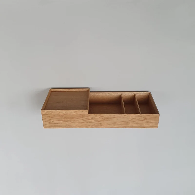 Wandkonsole massive Eiche natur 60cm ein Tablett