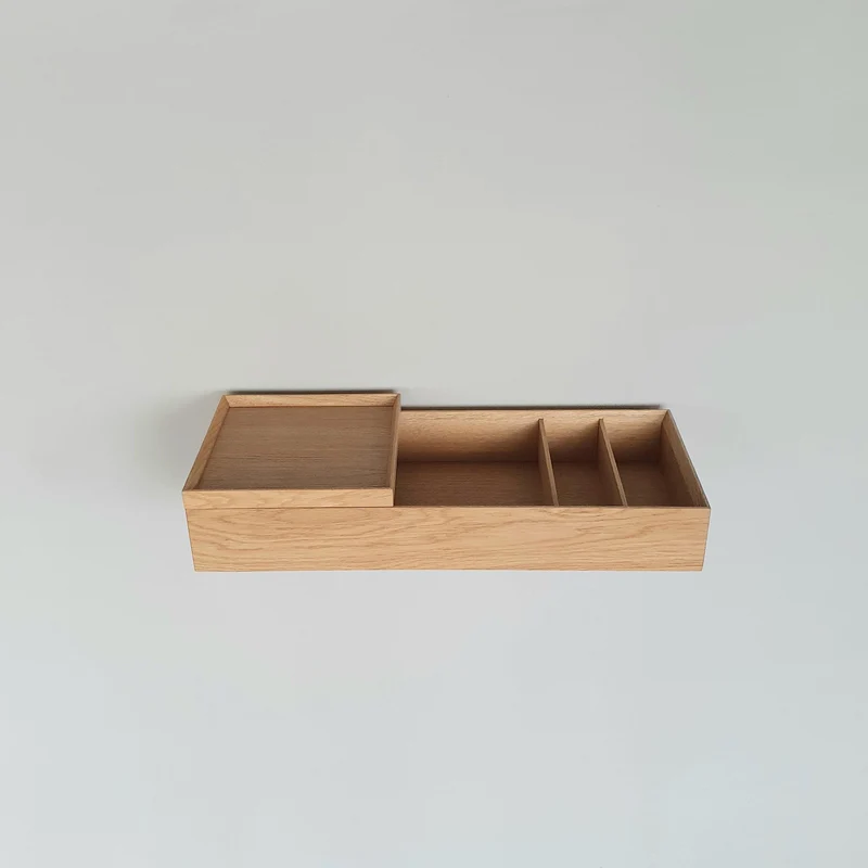 Wandkonsole massive Eiche natur 60cm ein Tablett