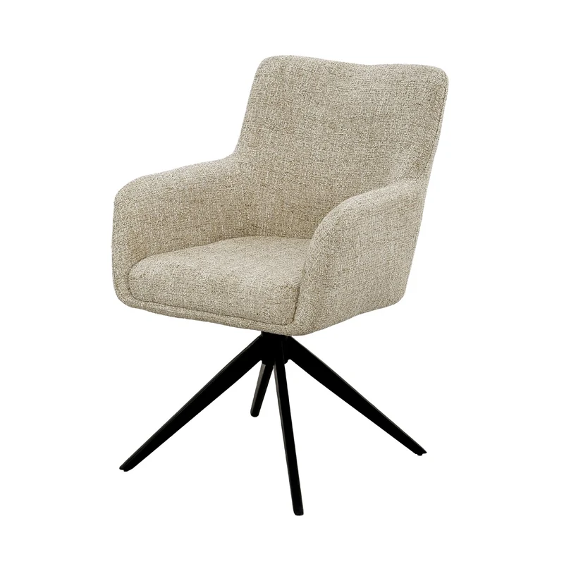 Stuhl drehbar Farbe Sand, Esszimmerstuhl drehbar, Breite 62 cm