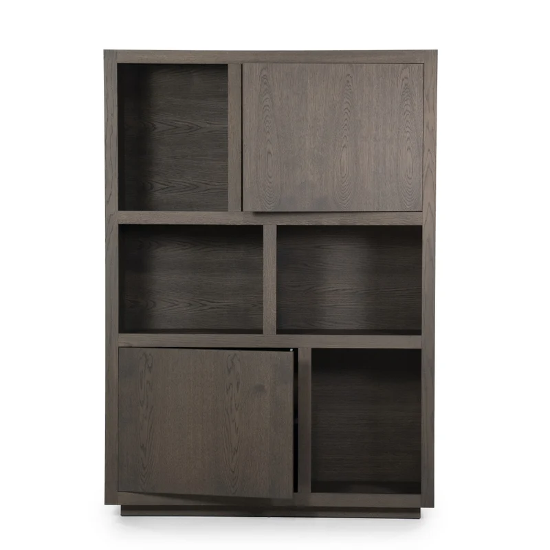 Highboard braun Eiche furniert, Hochschrank braun Eiche furniert, Höhe 170 cm