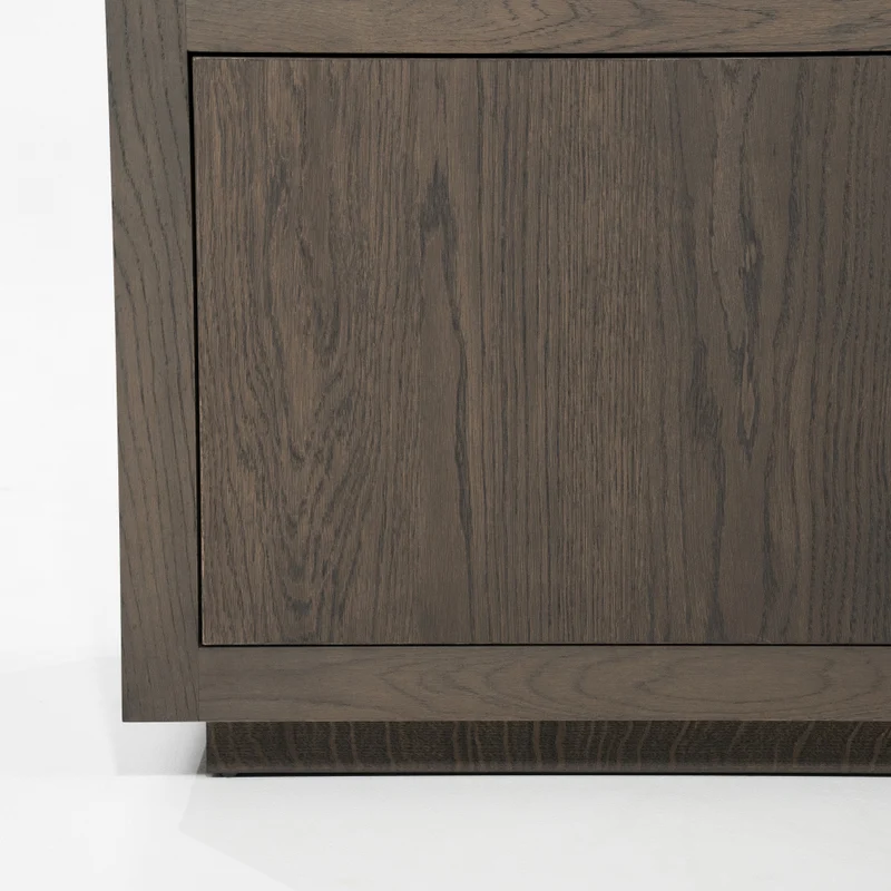 Wohnzimmerschrank braun Eiche furniert, Bücherregal braun Eiche furniert, Schrank braun Holz, Breite 150 cm
