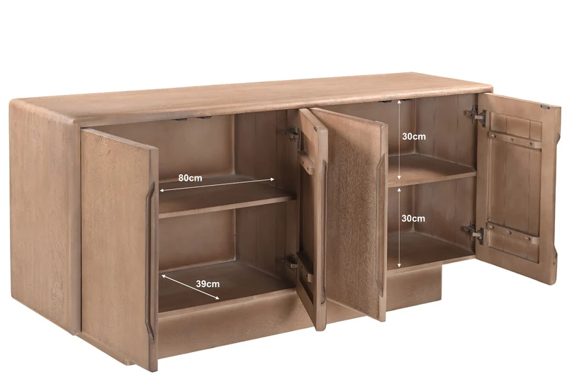 Sideboard Naturholz, Anrichte Massivholz, Breite 170 cm