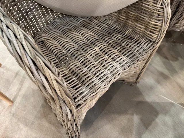 Rattanstuhl Landhaus, Gartenstuhl Rattan mit Kissen