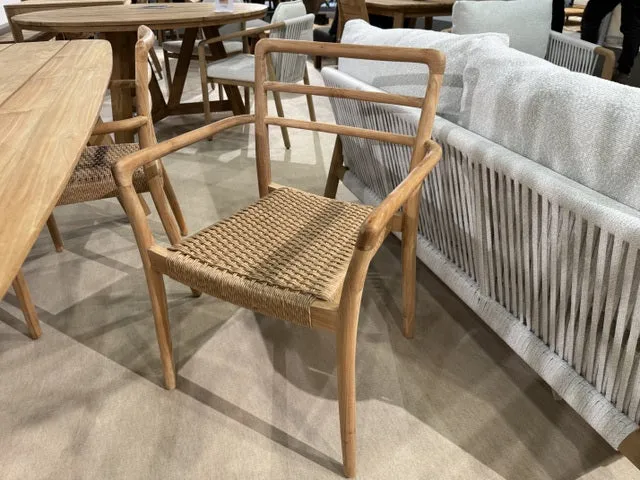 Gartenstuhl Holz-Rattan, Gartenstuhl Rattan-Teakholz