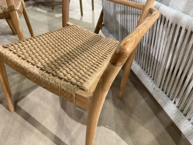 Gartenstuhl Holz-Rattan, Gartenstuhl Rattan-Teakholz