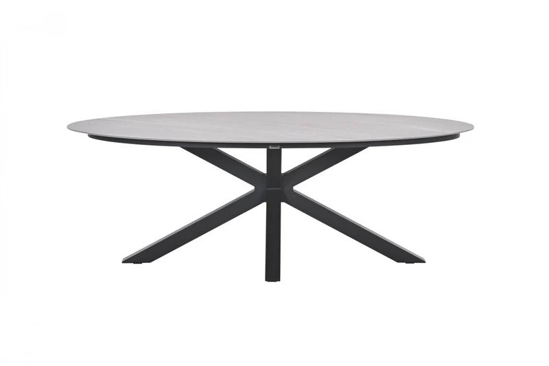Gartentisch oval grau-taupe, Gartentisch Keramik-Verbundstoff anthrazit, Länge 230 cm