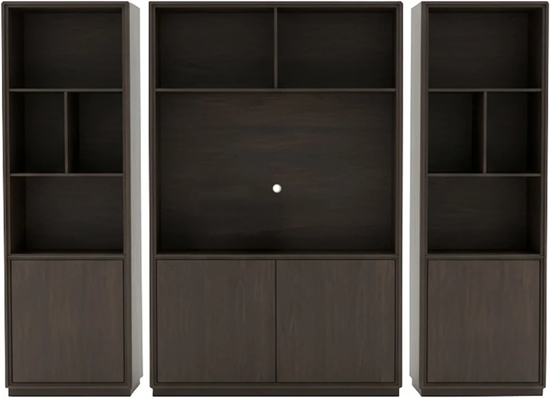 TV Schrank braun Eiche furniert, Wohnzimmerschrank braun Eiche-Natur, Breite 150 cm