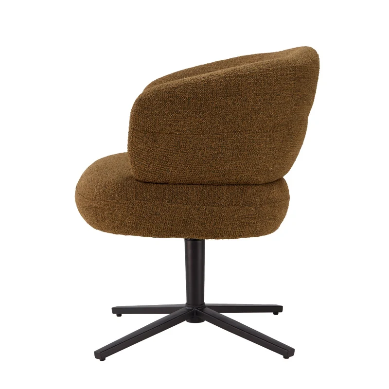 Stuhl drehbar Farbe braun, Esszimmerstuhl braun drehbar, Stuhl Federkern, Breite 69 cm
