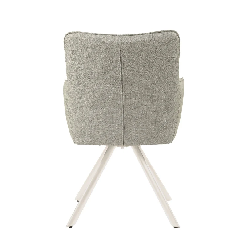 Stuhl beige Stuhlbeine drehbar, Esszimmerstuhl Farbe beige-Sand, Stuhl Federkern, Breite 62 cm