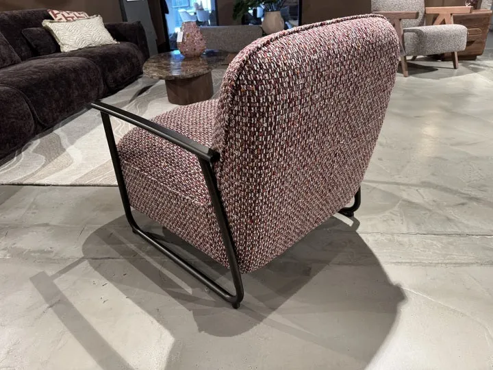 Sessel bordeaux-rot-beige, Sessel Metall-Gestell, Breite 78 cm
