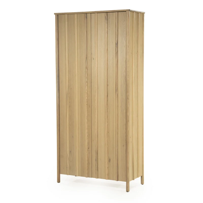 Kleiderschrank Holz furniert, Schrank Naturholz, Wohnzimmerschrank Holz, Breite 102 cm