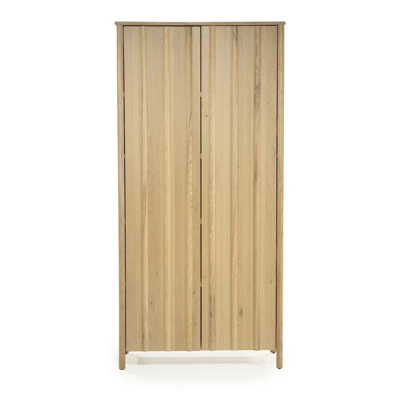 Kleiderschrank Holz furniert, Schrank Naturholz, Wohnzimmerschrank Holz, Breite 102 cm