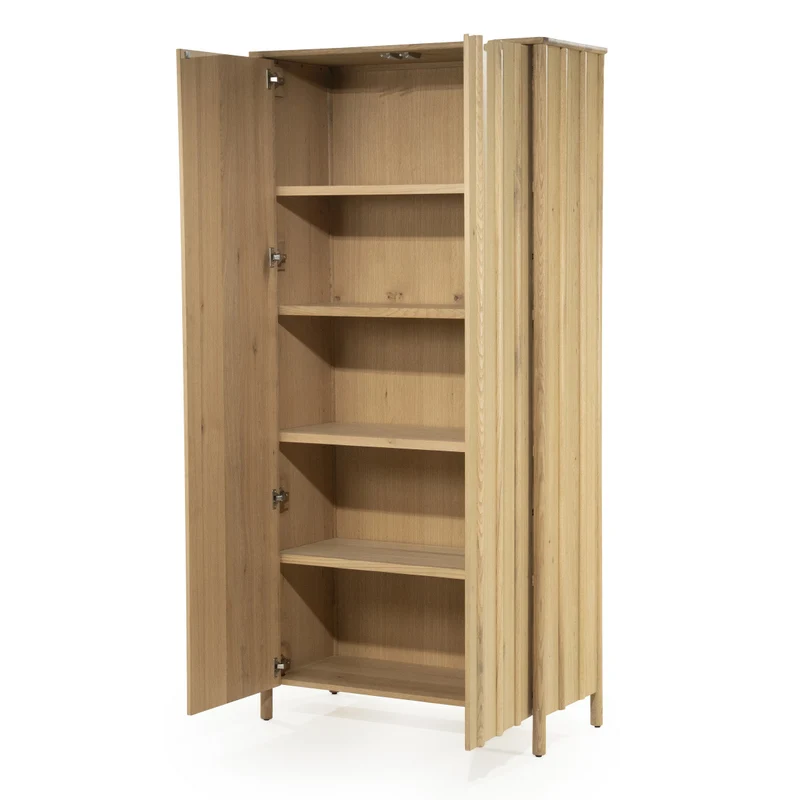Kleiderschrank Holz furniert, Schrank Naturholz, Wohnzimmerschrank Holz, Breite 102 cm