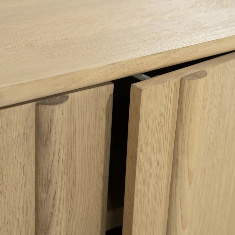 Fernsehschrank Holz furniert, TV Schrank Naturholz, Lowboard Holz, Breite 264 cm