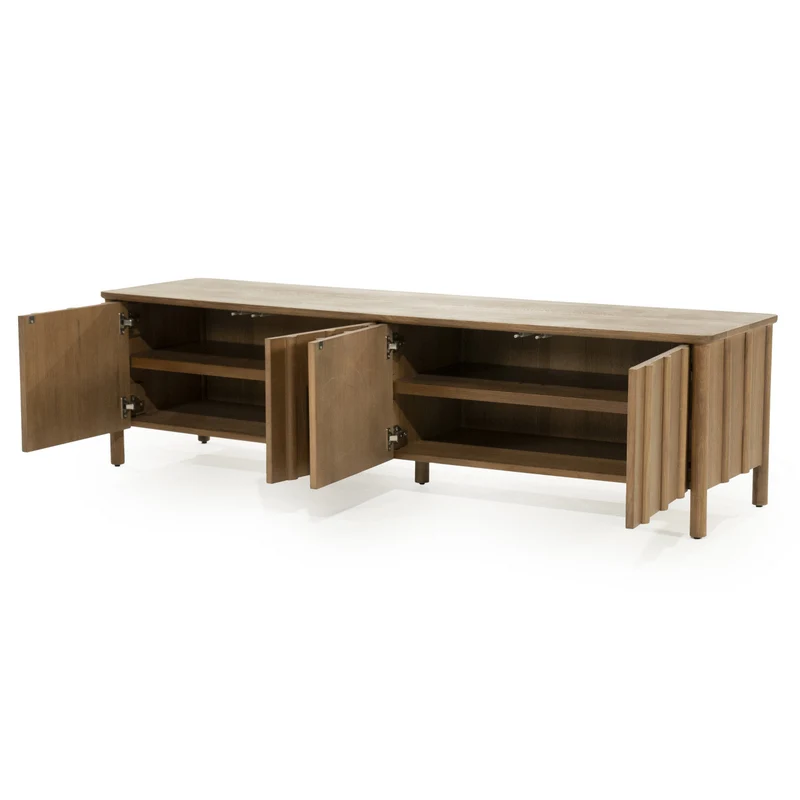 Fernsehschrank Holz furniert, TV Schrank Naturholz, Lowboard Holz, Breite 183 cm