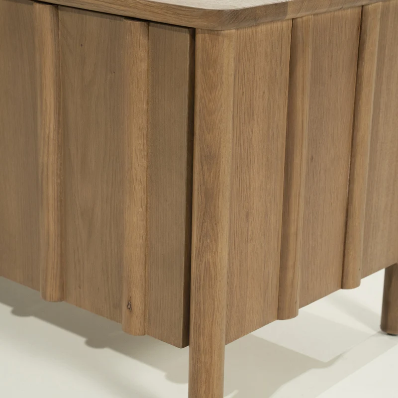 Fernsehschrank Holz furniert, TV Schrank Naturholz, Lowboard Holz, Breite 183 cm