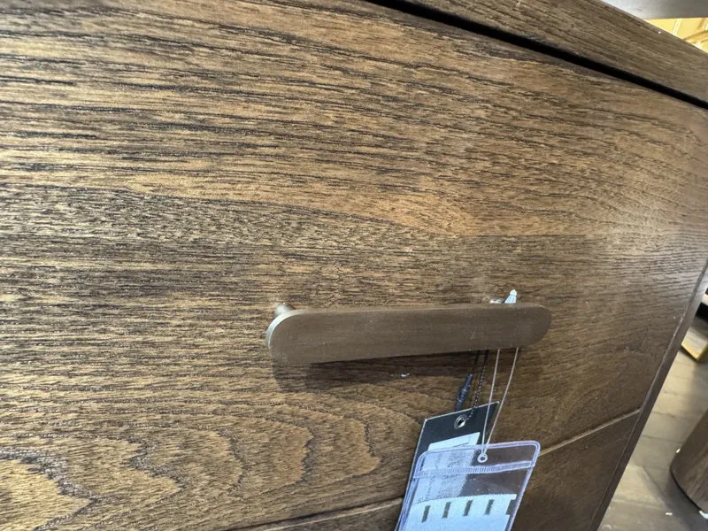 Schreibtisch braun Eiche furniert, Schreibtisch halbrund, Länge 189 cm