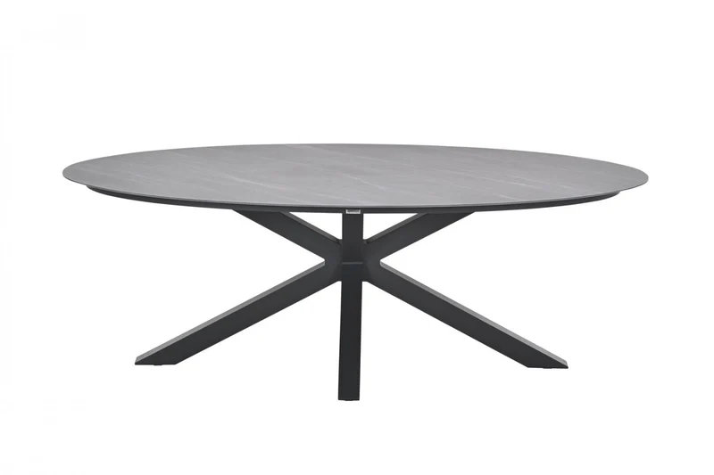 Gartentisch oval grau, Gartentisch Keramik-Verbundstoff anthrazit, Länge 230 cm