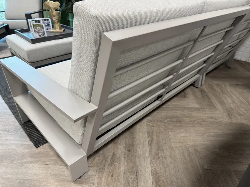 Gartensessel taupe Metall, Gartensessel Aluminium-Gestell taupe, Breite 90 cm