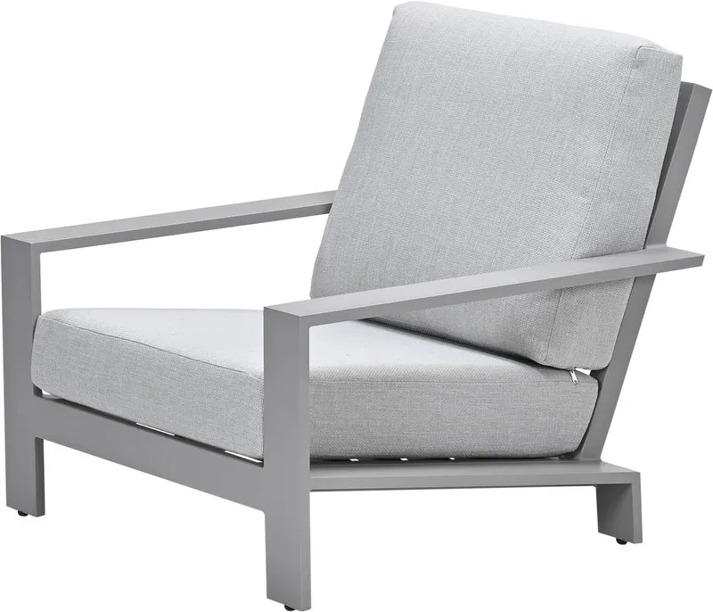 Gartensessel taupe Metall, Gartensessel Aluminium-Gestell taupe, Breite 90 cm