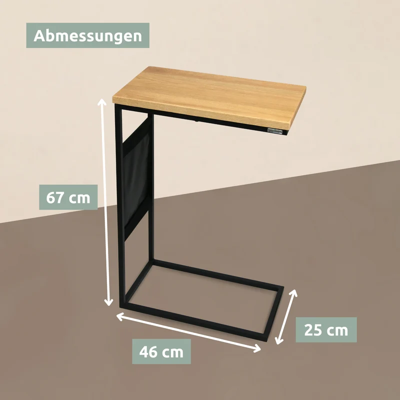 Beistelltisch MDF Sonoma Eiche 25x67x46cm (BxHxL)
