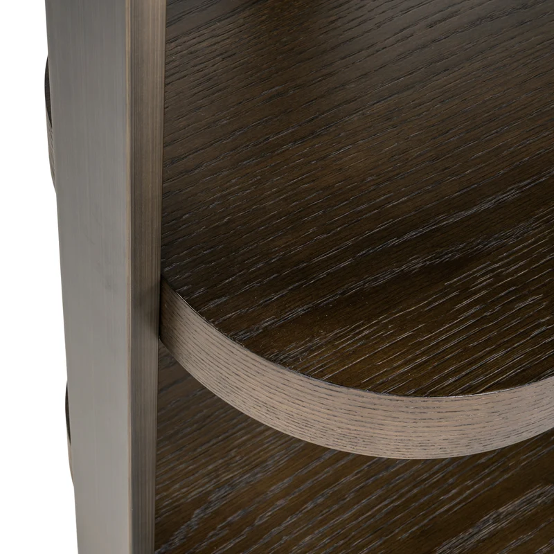 Konsole braun Eiche furniert, Konsole oval braun, Wandtisch braun, Breite 160 cm