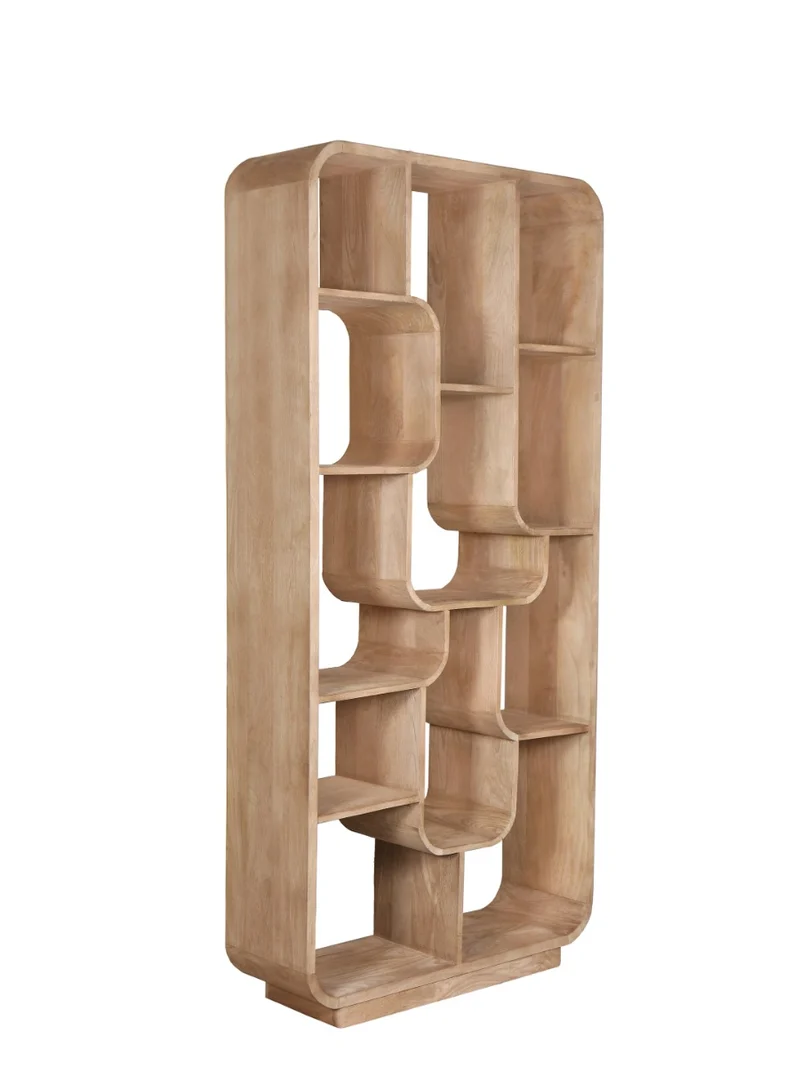 Bücherregal Naturholz-braun, Regal braun Holz massiv, Breite 90 cm