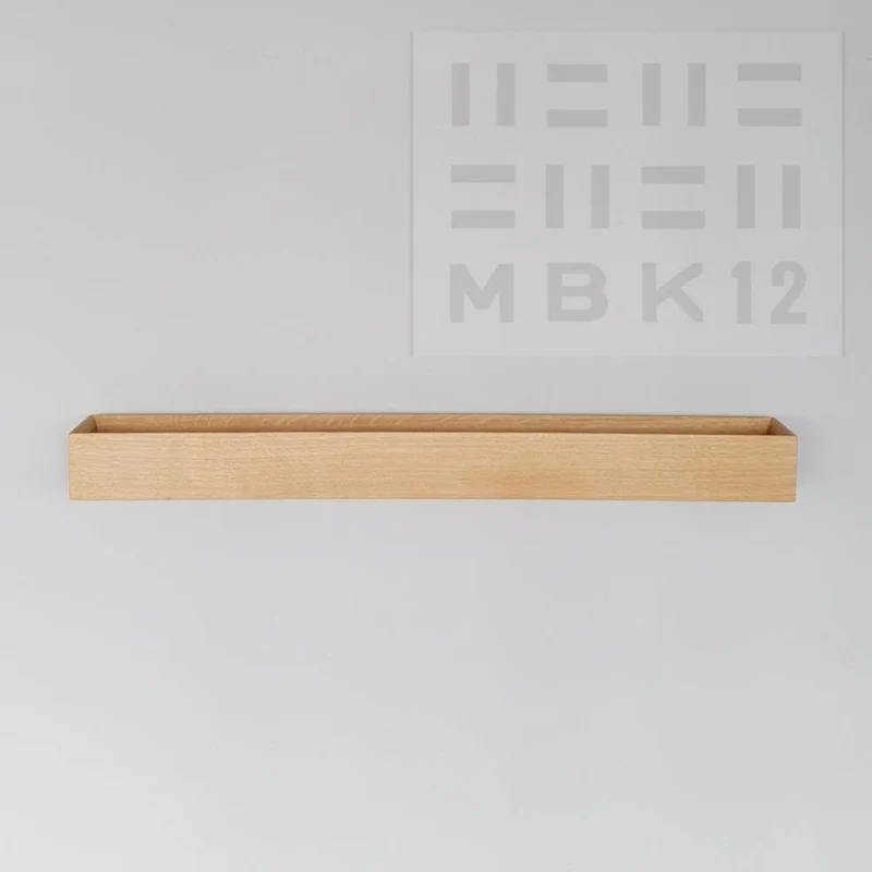 schmale Wandkonsole massive Eiche natur 96cm fünf Tabletts