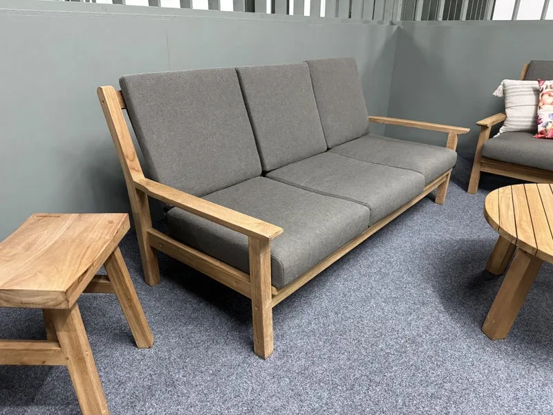 Gartensofa Holz, Gartensofa Teak Naturholz, Breite 180 cm