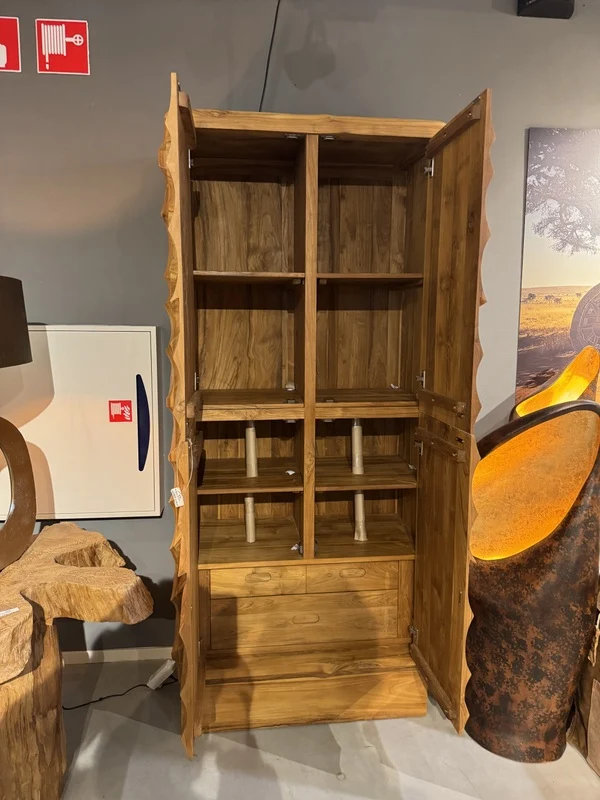 Wohnzimmerschrank Wave Holz, Schrank Holz, Breite 100 cm
